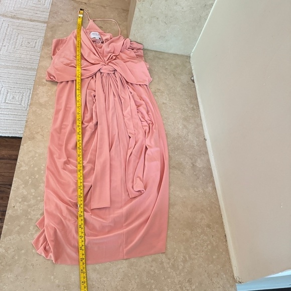 MISA Apricot Pink Domino Dress Draped Front Knee Length Women Party Cocktail NEW - Picture 15 of 16